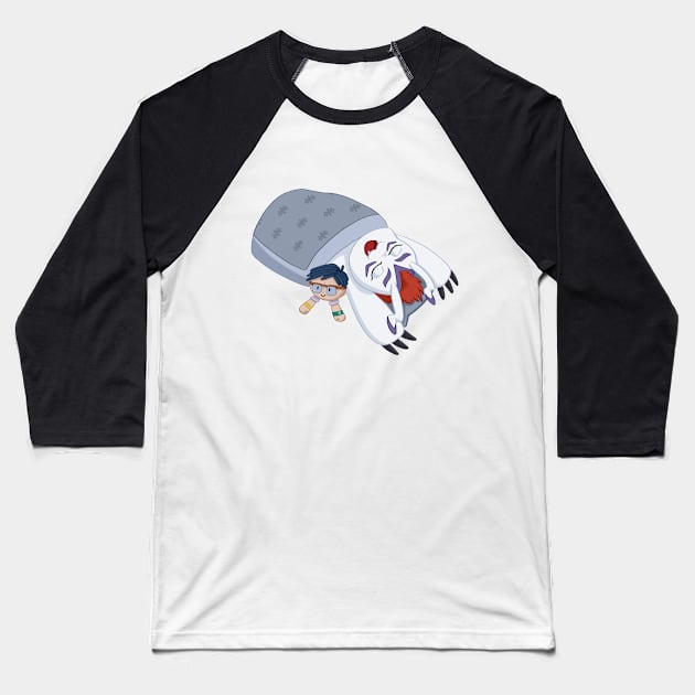 Gomamon a mimir Baseball T-Shirt by RsobreBlanco 